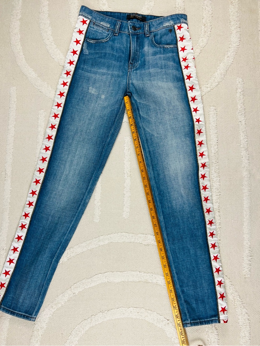 Scotch & Soda FREE PEOPLE Star Jeans Mid Wash Maison Scotch Straight Leg 26x32 - Picture 10 of 16